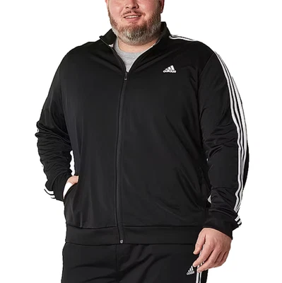 Chaqueta de Pista Adidas Para Hombre Grande y Alta LT Negra/Blanca H46099 Cremallera Completa Foto 1 de 4