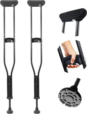 KMINA Underarm Crutches Large 54"-59" Aluminum NEW - Image 1 of 4