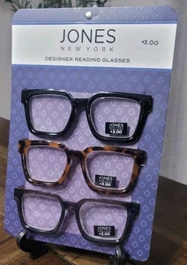 Jones New York +3,00 3er Pack Designer Lesebrille Lesebrille dickes Gestell - Bild 1 von 8