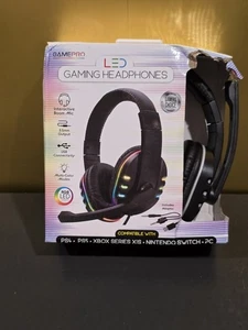 Auriculares para Juegos Gamepro LED RGB con Micrófono Ajustable PS5 PS4 Xbox Switch PC - Imagen 1 de 12