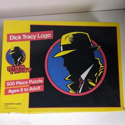ROMPECABEZAS LOGOTIPO 500 PIEZAS VINTAGE AÑOS 90 Walt Disney Dick Tracy tamaño Jumbo SELLADO Foto 1 de 4