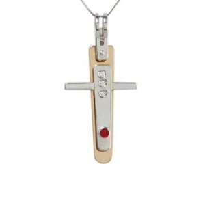 Collana Croce CD165 Diamanti - Foto 1 di 3