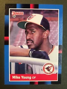 1987 Donruss Leaf Michael Young #396 Baltimore Orioles Baseball Card NM - Picture 1 of 4