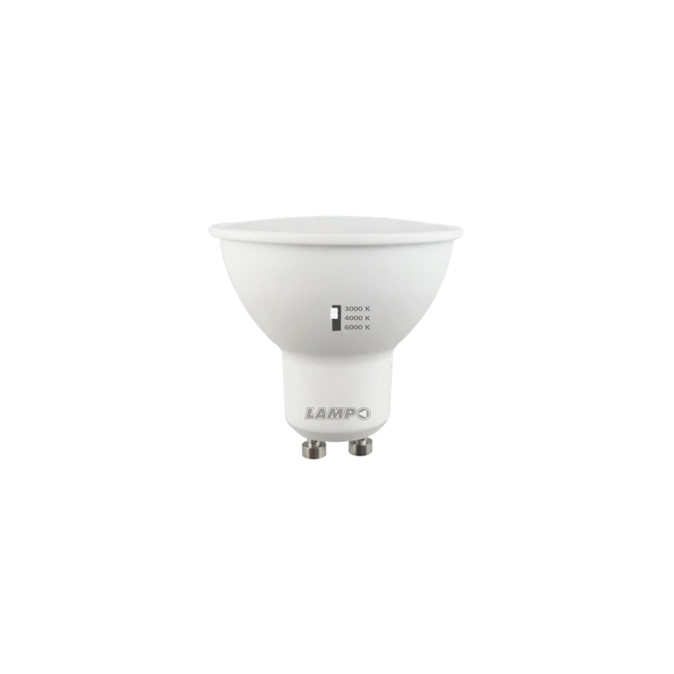 Lampo Dik LED Gu10 Lampadina 8w Tricolor 240v 120° 3000k/4000k/6000k Switch inte
