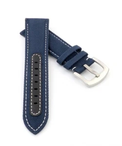 Correa de reloj de cuero de nailon de lona modelo Hartfort azul-WN 22mm - Imagen 1 de 3