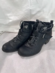Merrell Womens Shiloh II Lace Up Zip Up Black Leather Boots J003884 - Picture 1 of 9