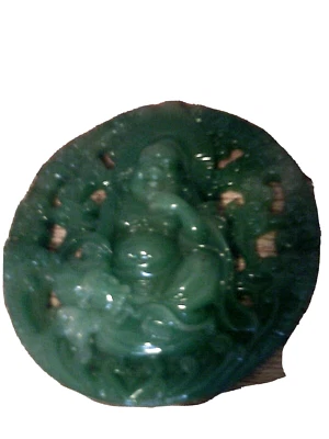 Buddha carved jade color sculpture - Image 1 of 2