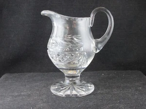 CUT GLASS VINTAGE FOOTED CREAMER ANTIQUE WATERFORD AMERICAN STYLE GLOWS CRYSTAL - Picture 1 of 6