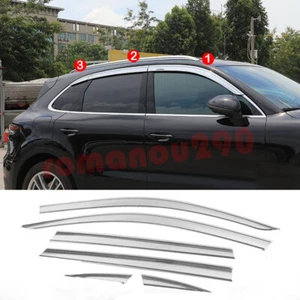 Para Porsche Cayenne 2011-2017 ABS Cromo Ventana Visera Ventilación Parasoles Protector de Lluvia - Imagen 1 de 11