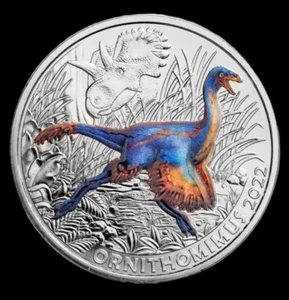 Dinosaurier 2022 Österreich Cupro-Nickel 3€ Supersaurier (Ornithomimus Velox) - Bild 1 von 2