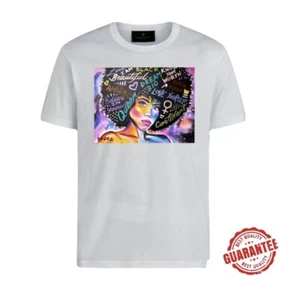 T-shirt bellezza nera principessa t-shirt bianca unisex nera camicia regina maglietta personalizzata - Foto 1 di 2