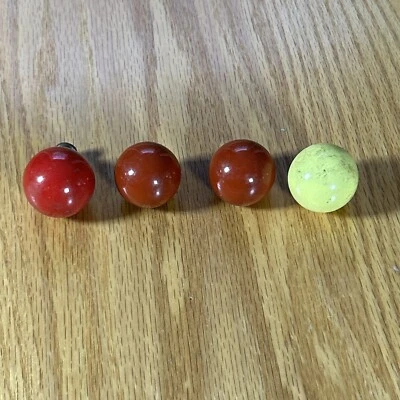 Vintage Round Drawer Pulls Red Yellow Sphere Cupboard Door Handles Assorted Lot - Image 1 of 4