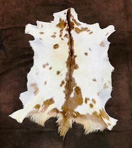Goat Skin, Organic Fur, Animal Hide Rug, Farmhouse Entryway Rug, 3x2 feet Approx - Picture 1 of 9