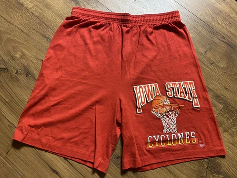 VINTAGE Iowa State Cyclones Basketball Gym Shorts Size XL Cover