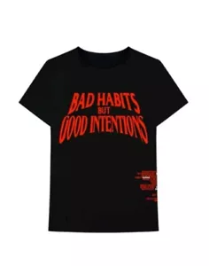 T-shirt VLONE x NAV cattive abitudini ma buone intenzioni 100% autentica nera piccola - Foto 1 di 2