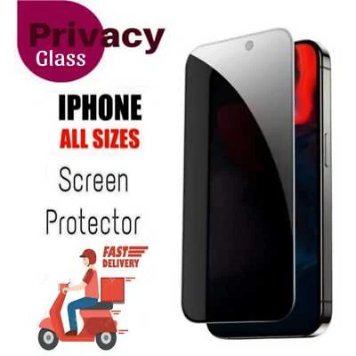 Privacy Tempered Glass Screen Protector iPhone 16 15 14 13 12 11 Pro Max XR XS X - Image 1 of 4