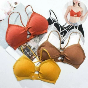 Underwear Women's Soft Bralette Bustier Crop Tops Lingerie Bra - Picture 1 of 17
