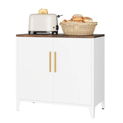 Storage Steel Coffee Station Cabinet 32"W, Accent Storage w/Adjustable Shelf - Image 1 of 4