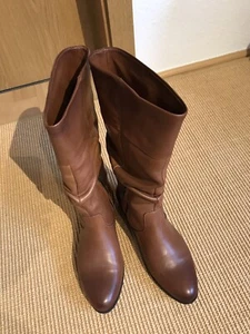 Stiefel, Leder, Slouchy-Schaft: Raffoptik, Gr. 37 braun aus Italy - Bild 1 von 8