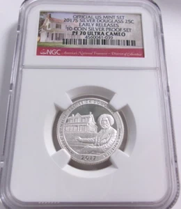 2017 S Argento Douglas Quarter Proof NGC PF70 - Foto 1 di 2