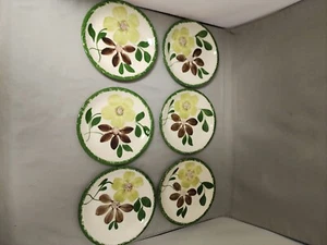 BLUE RIDGE POTTERY GREEN BRIAR SET OF 6 BREAD PLATES - Picture 1 of 1