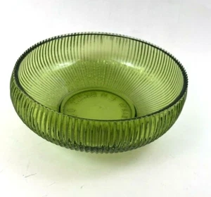 EO Brody Cleveland Vintage Ribbed Green Depression Glass Candy Dish 6" Bowl USA - Picture 1 of 5