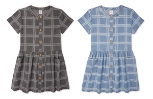 Wonder Nation Girls Windowpane Dress NEW - Picture 1 of 7
