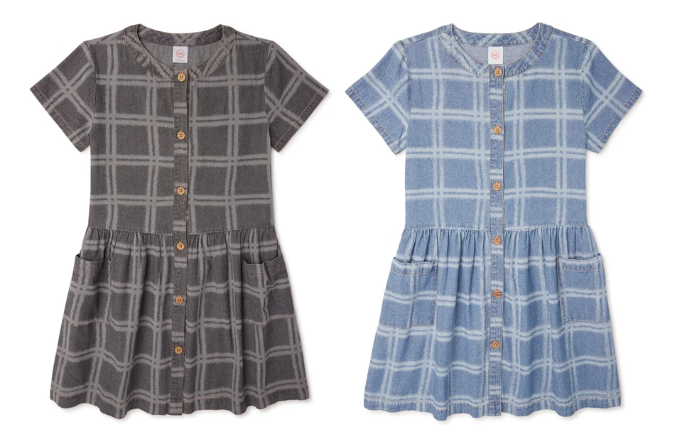 Wonder Nation Girls Windowpane Dress NEW - Image 1 of 1