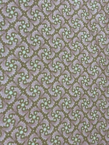 Pink & Brown Swirl Pattern Cotton Fabric 1/2 yard x 44" for Sewing & Crafts by M - Picture 1 of 6