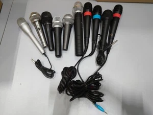Lot de 10 microphones filaires d'occasion - différentes marques, fonctionnent - Photo 1/10