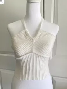 Women’s summer white halter Top Size Large - Picture 1 of 2