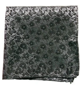 Handkerchief Pocket Square Hanky Mens Black Floral by Lloyd Attree & Smith - Picture 1 of 12