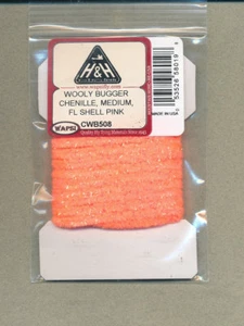 Wooly Bugger Chenille - medium - fl shell pink CWB508 - Picture 1 of 1