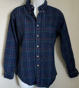 Blusa Pendleton para mujer grande 100 % lana virgen a cuadros azul manga larga abotonada - Imagen 1 de 9