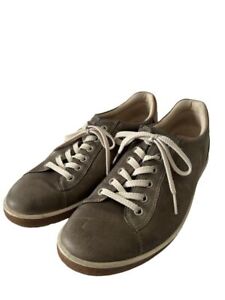 41 US 7-7.5 Ecco Men's Sneakers Shoes Leather Gray