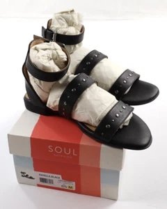 Soul Naturalizer Women's Size 6.5M Black Studded Rayelle Strappy Open Toe Sandal - Picture 1 of 9