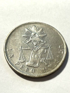 1872-Mo M Mexico Silver Peso XF #8FZ