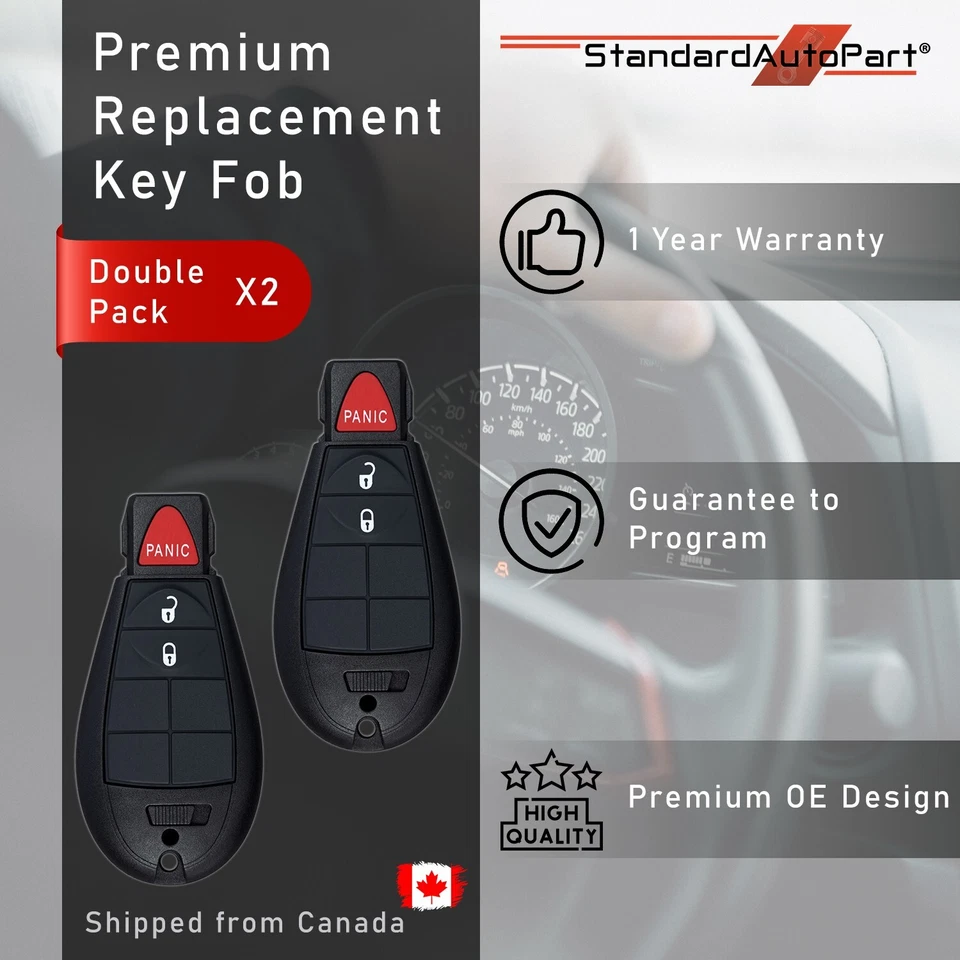 Premium Key Fob Dodge Jeep Chrysler 300 Caravan Ram 1500 Town & Country IYZ-C01C — 第 1/4 张图片