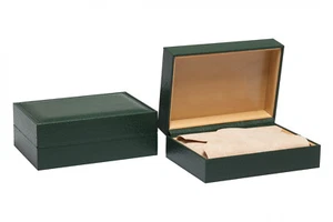Scatola Per Orologi Verde Cuscino Imbottito Antigraffio Legno Vintage Watch Box - Imagen 1 de 5
