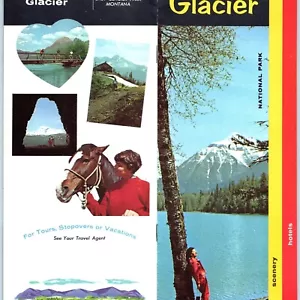 c1960s MT Glacier National Park Brochure Pamphlet Hotel Indian Chief Vtg Mont 8E - Picture 1 of 7