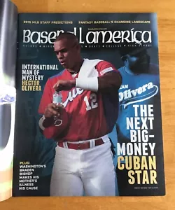 Revista Baseball America 2015 Héctor Olivera Cuba Cubierta Sin Etiqueta - Imagen 1 de 3