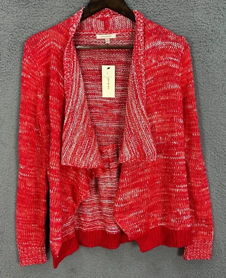 Skies Are Blue Caridgan Womens Small Red Open Front Waterfall Stitch Fix Preppy - Image 1 of 4