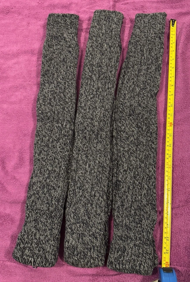 SockSnob 3 Pack Leg Warmers, grey and black design, extra long