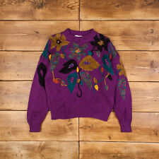 Vintage Jaclyn Smith Jumper Sweater L 90s Floral Chenille Womens Roundneck
