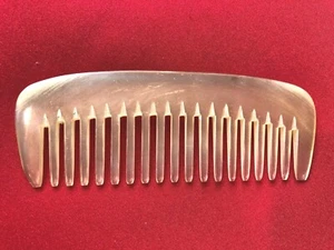 PEINE CUERNO DE BUEY DENTADO ANCHO ROMO TAMAÑO VIAJE 5,10" - ¡PARA TODO TIPO DE CABELLO! - Imagen 1 de 2