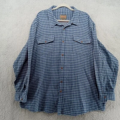 Northwest Territory Shirt Mens 4XL Blue Check Double Pockets Button Up Outdoors - Image 1 of 4