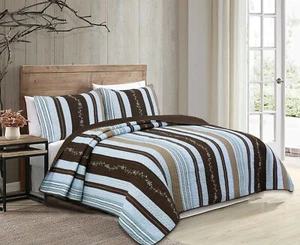Mary Ann Reversible 100%Cotton 3-Piece Quilt Set, Bedspread, Coverlet - Picture 1 of 7
