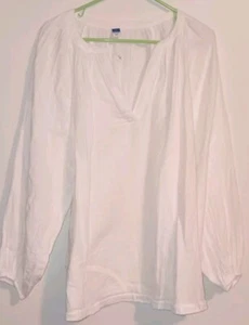 3X Old Navy LS weiß Pullover Tunika Bluse weiß Baumwolle Gaze Neu mit Etikett - Bild 1 von 4
