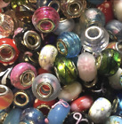 20 Pcs Mix Glass Foil Lampwork European Large Hole Beads For Jewellery Craft
