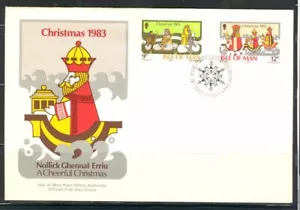 ISLE OF MAN 1983, CHRISTMAS SHEPHERDS, THREE KINGS, Scott 253-254 on F.D.C. - Picture 1 of 1